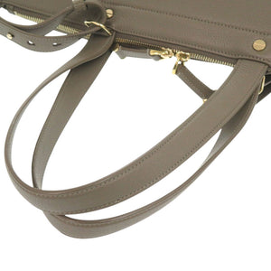 美品 バリー レザー グレージュ 2way トートバッグ 0291【中古】BALLY