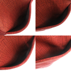 美品 エルメス サクソーMM トワルアッシュ オレンジ ハンドバッグ 0294【中古】HERMES