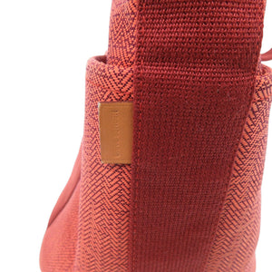 美品 エルメス サクソーMM トワルアッシュ オレンジ ハンドバッグ 0294【中古】HERMES