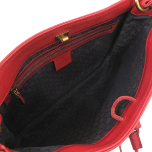 美品 グッチ 108964 レザー レッド トートバッグ 赤 0299【中古】GUCCI