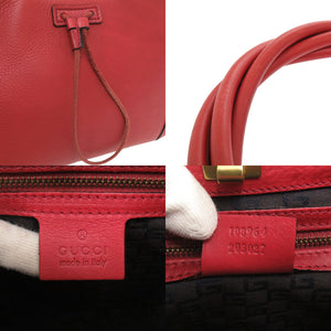 美品 グッチ 108964 レザー レッド トートバッグ 赤 0299【中古】GUCCI
