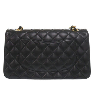 美品 シャネル マトラッセ25 ダブルフラップ 11番台 ラムスキン ゴールド金具 ブラック ショルダーバッグ 黒 0307【中古】CHANEL