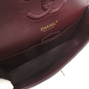 美品 シャネル マトラッセ25 ダブルフラップ 11番台 ラムスキン ゴールド金具 ブラック ショルダーバッグ 黒 0307【中古】CHANEL