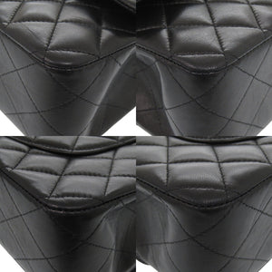 美品 シャネル マトラッセ25 ダブルフラップ 11番台 ラムスキン ゴールド金具 ブラック ショルダーバッグ 黒 0307【中古】CHANEL