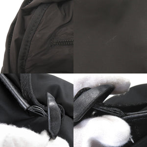 ジャンニ ヴェルサーチ ロゴ ナイロン ブラック リュック デイパック 黒 0310【中古】Gianni Versace