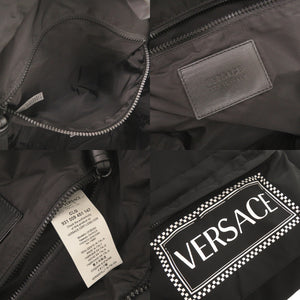 ジャンニ ヴェルサーチ ロゴ ナイロン ブラック リュック デイパック 黒 0310【中古】Gianni Versace