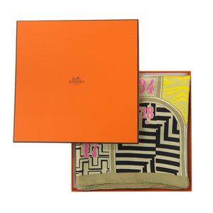 美品 エルメス カレ90 Jeu de Soie シルク ゲーム スカーフ ベージュ 0339【中古】HERMES