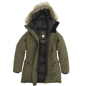 美品 カナダグース BRONTE PARKA ブロンテパーカ 2603JL XSサイズ ポリエステル コットン アース カーキ ダウンジャケット 0347【中古】CANADA GOOSE