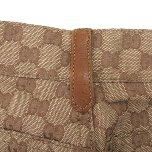 グッチ ヴィンテージ GGキャンバス レザー キャメル ベージュ ブラウン ゴールド金具 サイズ44 301-0640-5191 デニム パンツ ボトムス 0351【中古】GUCCI メンズ