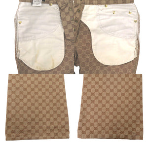 グッチ ヴィンテージ GGキャンバス レザー キャメル ベージュ ブラウン ゴールド金具 サイズ44 301-0640-5191 デニム パンツ ボトムス 0351【中古】GUCCI メンズ