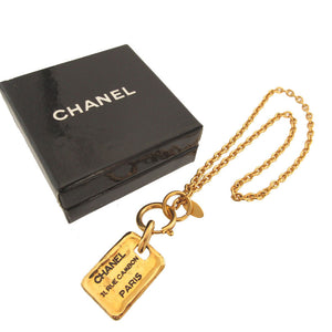美品 シャネル CANBON カンボン プレート ヴィンテージ メタル ゴールド ネックレス 0367【中古】CHANEL