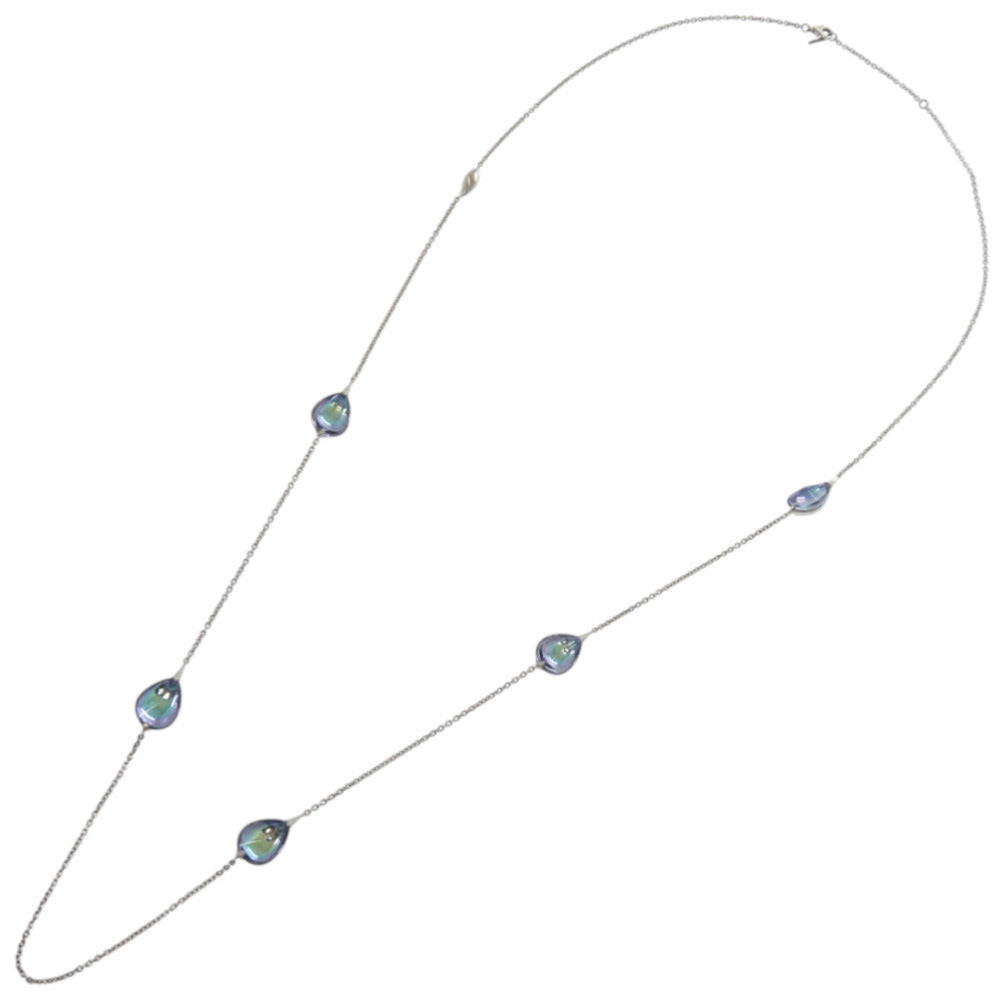 美品 バカラ フルール ドゥ プシデリック クリスタル シルバー925 ブルー ネックレス 0385【中古】Baccarat