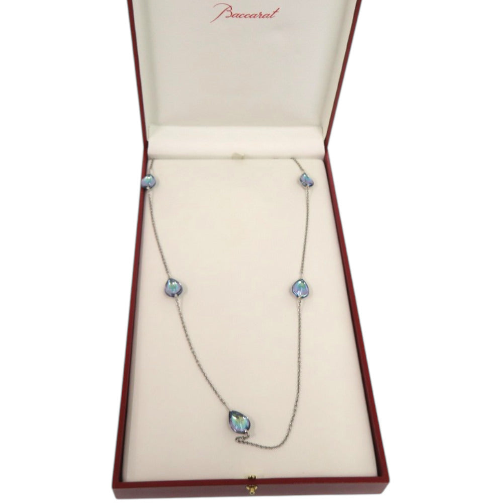 美品 バカラ フルール ドゥ プシデリック クリスタル シルバー925 ブルー ネックレス 0385【中古】Baccarat