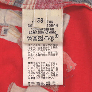 美品 エルメス カチナ Kachinas ボートネック ラグランスリーブ サイズ38 コットン レッド ブラック ブラウン 半袖Ｔシャツ 0396【中古】HERMES