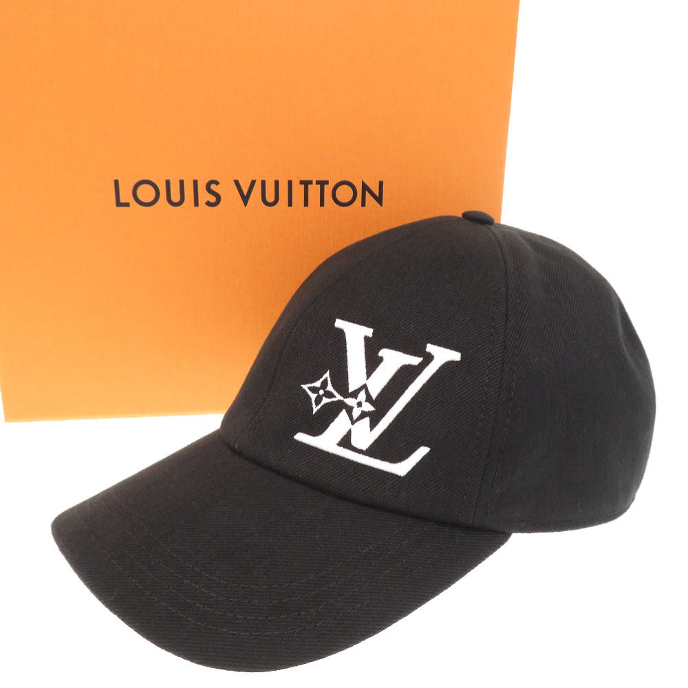 新品同様 ルイ ヴィトン キャップ LV スマッシュ M7608 サイズL コットン ノワール 帽子 キャップ 黒 LV 0402【中古】LOUIS VUITTON