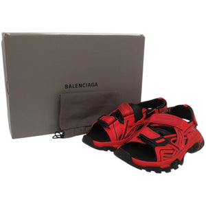 美品 バレンシアガ TRACK SANDAL トラック ベルクロ 617542 ラバー ファブリック レッド 赤 サンダル 0403【中古】BALENCIAGA