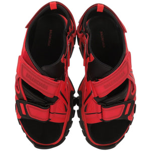 美品 バレンシアガ TRACK SANDAL トラック ベルクロ 617542 ラバー ファブリック レッド 赤 サンダル 0403【中古】BALENCIAGA