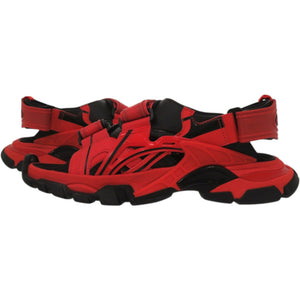 美品 バレンシアガ TRACK SANDAL トラック ベルクロ 617542 ラバー ファブリック レッド 赤 サンダル 0403【中古】BALENCIAGA