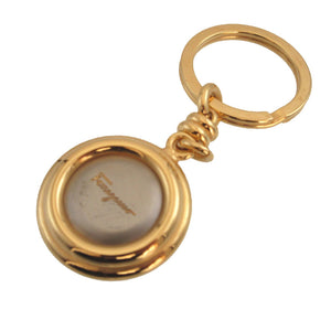 美品 サルヴァトーレフェラガモ ロゴ メタル ゴールド キーリング キーホルダー 0409【中古】Salvatore Ferragamo