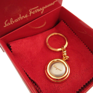 美品 サルヴァトーレフェラガモ ロゴ メタル ゴールド キーリング キーホルダー 0409【中古】Salvatore Ferragamo