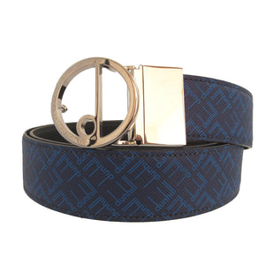 新品同様 ダンヒル リバーシブル Ⅾバックル クラシック シグネチャー レザー ブルー 青 ブラック 黒 ベルト 0423【中古】dunhill