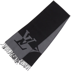 新品同様 ルイ ヴィトン グラフィック デュアル M79097 マフラー ウール カシミヤ ノワール ブラック 黒 マフラー LV 0425【中古】LOUIS VUITTON