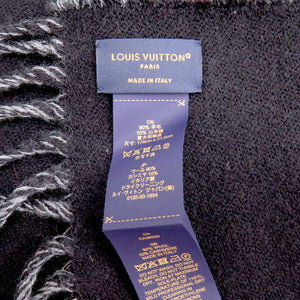 新品同様 ルイ ヴィトン グラフィック デュアル M79097 マフラー ウール カシミヤ ノワール ブラック 黒 マフラー LV 0425【中古】LOUIS VUITTON