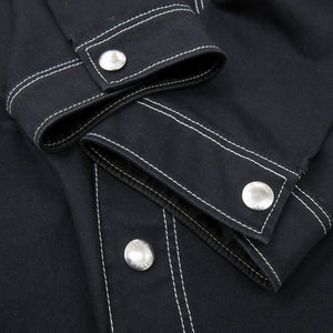 美品 プラダ ストレッチシャツジャケット SC696 ブラック コットン 黒 サイズL メンズ 0436【中古】PRADA