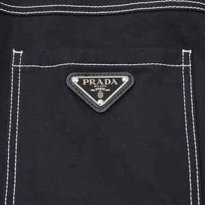 美品 プラダ ストレッチシャツジャケット SC696 ブラック コットン 黒 サイズL メンズ 0436【中古】PRADA