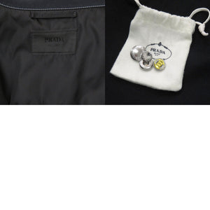 美品 プラダ ストレッチシャツジャケット SC696 ブラック コットン 黒 サイズL メンズ 0436【中古】PRADA
