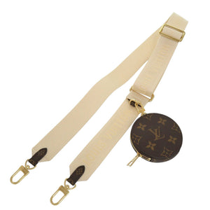 未使用 ルイ ヴィトン オンザゴーPM用 コインケース付ショルダーストラップ モノグラム キャンバス ホワイト LV 0437【中古】LOUIS VUITTON