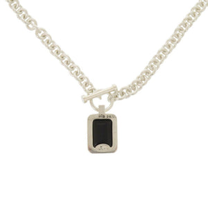 ジャスティンデイビス EMINEM NECKLACE シルバー925/オニキス/ダイヤモンド シルバー ネックレス 0469【中古】Justin Davis