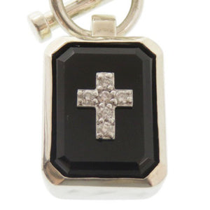 ジャスティンデイビス EMINEM NECKLACE シルバー925/オニキス/ダイヤモンド シルバー ネックレス 0469【中古】Justin Davis