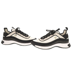 美品 シャネル ココマーク サイズ43 G39984 ホワイト ブラック スニーカー 0471【中古】CHANEL メンズ