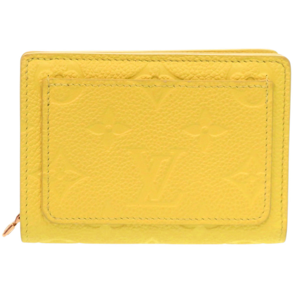 美品 ルイ ヴィトン ポルトフォイユ クレア アンプラント M25709 モノグラムアンプラント 黄 イエロー 二つ折り財布 LV 0496【中古】LOUIS VUITTON