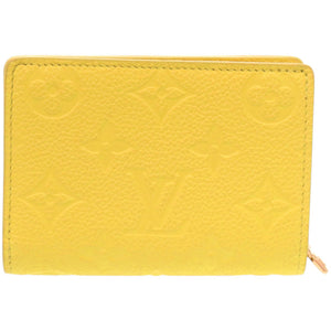 美品 ルイ ヴィトン ポルトフォイユ クレア アンプラント M25709 モノグラムアンプラント 黄 イエロー 二つ折り財布 LV 0496【中古】LOUIS VUITTON
