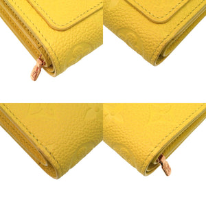 美品 ルイ ヴィトン ポルトフォイユ クレア アンプラント M25709 モノグラムアンプラント 黄 イエロー 二つ折り財布 LV 0496【中古】LOUIS VUITTON