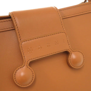 新品同様 マルニ Riviera リヴィエラ レザー ブラウン ハンドバッグ トートバッグ 茶 0501【中古】MARNI