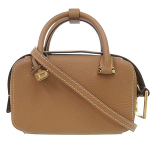 新品同様 デルボー 2WAY クールボックス ナノ レザー ブラウン ハンドバッグ 茶 0508【中古】DELVAUX