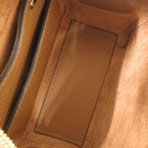 新品同様 デルボー 2WAY クールボックス ナノ レザー ブラウン ハンドバッグ 茶 0508【中古】DELVAUX