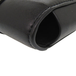 美品 ボッテガヴェネタ マキシイントレチャート 742575 フォンケース レザー ブラック スマホ ショルダーバッグ 黒 0531【中古】BOTTEGAVENETA