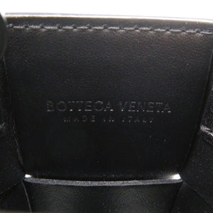 美品 ボッテガヴェネタ マキシイントレチャート 742575 フォンケース レザー ブラック スマホ ショルダーバッグ 黒 0531【中古】BOTTEGAVENETA