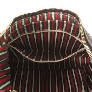 美品 グッチ 182489 ゴールド金具 GGキャンバス レザー ブラウン ハンドバッグ ワンショルダー 0548【中古】GUCCI
