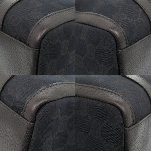 美品 グッチ ミニボストン 130942 GGキャンバス レザー ブラック ハンドバッグ 黒 0550【中古】GUCCI