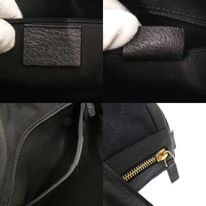 美品 グッチ ミニボストン 130942 GGキャンバス レザー ブラック ハンドバッグ 黒 0550【中古】GUCCI