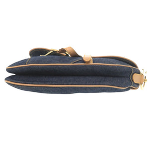 クリスチャンディオール サドルバッグ デニム レザー ネイビー ハンドバッグ 0553【中古】Christian Dior