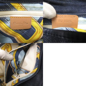 クリスチャンディオール サドルバッグ デニム レザー ネイビー ハンドバッグ 0553【中古】Christian Dior