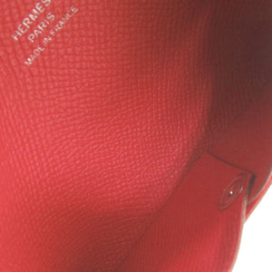 新品同様 エルメス カルヴィデュオ ヴォーエプソン ルージュトマト シルバー金具 X刻印(2016年製) カードケース 財布 赤 0565【中古】HERMES