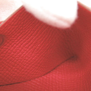 新品同様 エルメス カルヴィデュオ ヴォーエプソン ルージュトマト シルバー金具 X刻印(2016年製) カードケース 財布 赤 0565【中古】HERMES