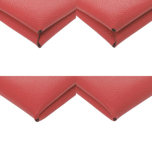 新品同様 エルメス カルヴィデュオ ヴォーエプソン ルージュトマト シルバー金具 X刻印(2016年製) カードケース 財布 赤 0565【中古】HERMES